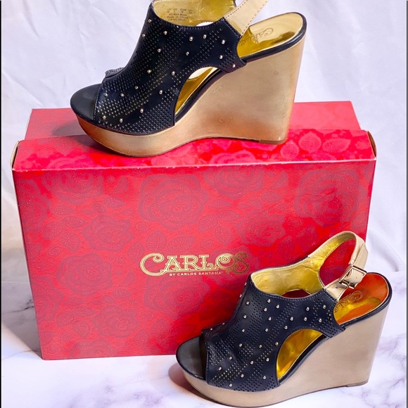 Carlos Santana Black & Tan Wedge - Picture 1 of 3